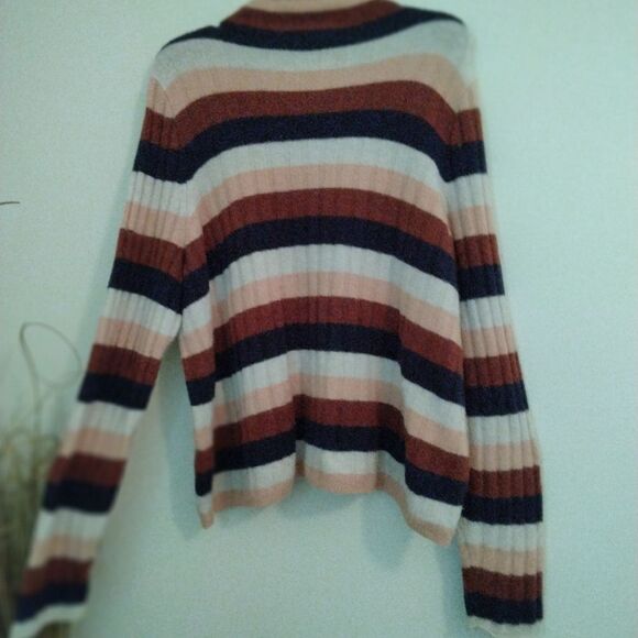 Madewell striped turtle neck sweater multicolor Mock neck size 3X - Picture 5 of 10